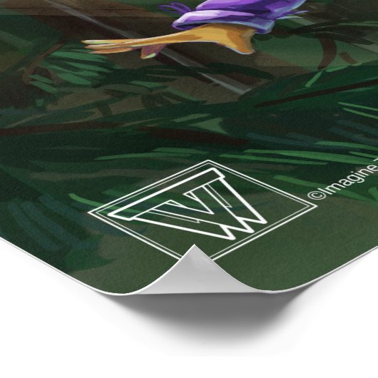 Waldbrände und Wasserfall Burg Poster (Ecke)