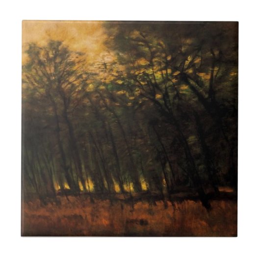 Waldbrände (von Laszlo Mednyanszky) Fliese (Vorderseite)