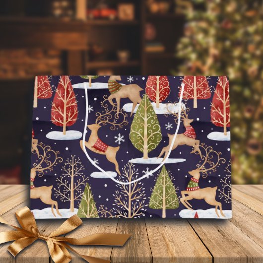 Waldbrandrentiere Winter Große Geschenktüte