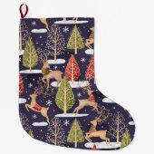 Waldbrandrentiere Winter Großer Weihnachtsstrumpf (Vorderseite)