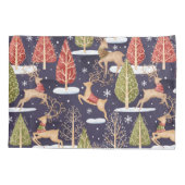 Waldbrandrentiere Winter Kissenbezug (Rückseite)