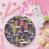 Waldbrandrentiere Winter Pappteller (Party)