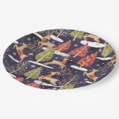 Waldbrandrentiere Winter Pappteller (Schrägansicht)