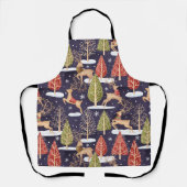 Waldbrandrentiere Winter Schürze (Vorderseite)