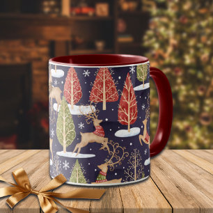 Waldbrandrentiere Winter Tasse