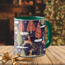 Waldbrandrentiere Winter Tasse