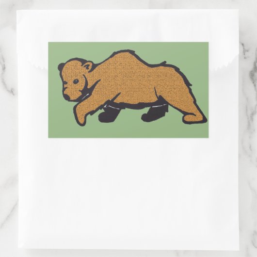 Waldbrauner Grizzlybär Rechteckiger Aufkleber (Tasche)