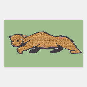 Waldbrauner Grizzlybär Rechteckiger Aufkleber