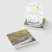 Waldbrunnen in großen, rauschigen Bergen Steinuntersetzer (Seitenansicht)