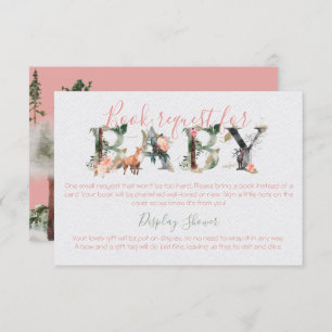 Waldbücher für Baby- und Anzeigedusche Einladung