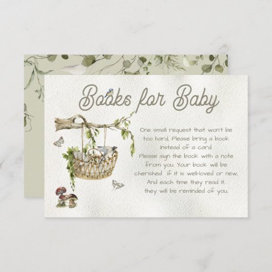 Waldbücher für Babydusche Einladung (Vorne/Hinten)