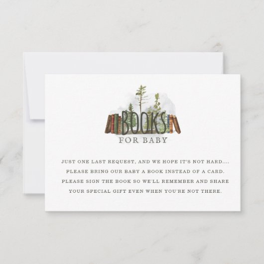 Waldbücher für Babydusche Einladung (Vorderseite)