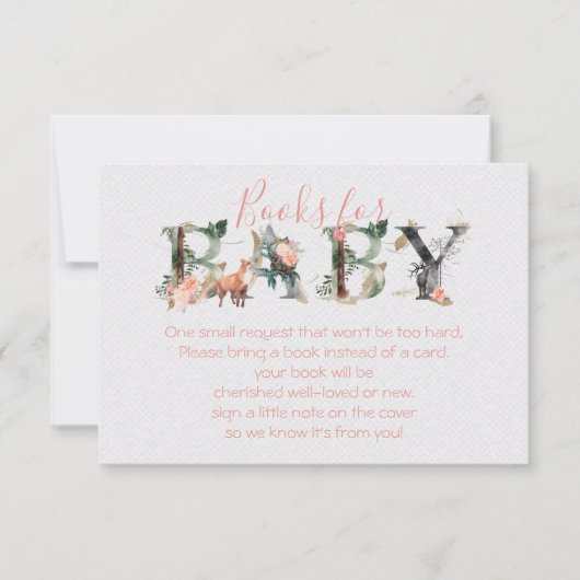Waldbücher für Babydusche Einladung (Vorderseite)
