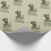 WALDCamouflage erster Geburtstags-individueller Geschenkpapier (Ecke)