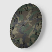 WaldCamouflage-Gewebe Große Wanduhr (Winkel)