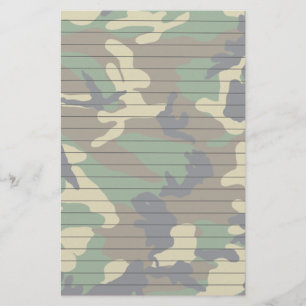 WaldCamouflage mit Linien Briefpapier