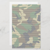 WaldCamouflage mit Linien Briefpapier (Vorne/Hinten)