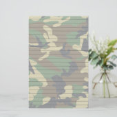WaldCamouflage mit Linien Briefpapier (Stehend Vorderseite)