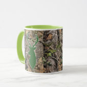 WaldCamouflagegrün-Rotwildkopf Tasse (Vorderseite Links)