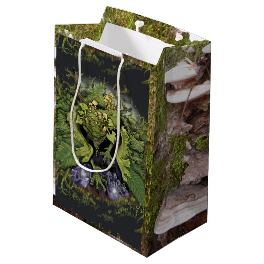 Walddrache im Moos Mittlere Geschenktüte (Rückseite Schrägansicht)