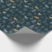 Walddunkle Mustertiere Geschenkpapier (Ecke)