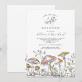 Walde Pilze Baby Shower Einladung (Vorne/Hinten)