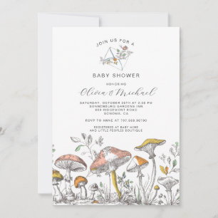 Walde Pilze Baby Shower Einladung