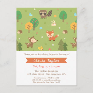 Walde-Tier-Muster Babyshower-Einladungen Einladung