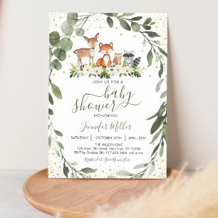Walde-Tiere Wald Baby Shower Einladung