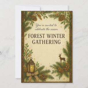 Waldein Wintertreffen-Einladung   Elegant Einladung