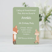 Waldeinladung zum Geburtstag Ankündigung (Stehend Vorderseite)