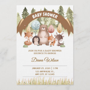 Waldeinladung zur Babyparty Einladung