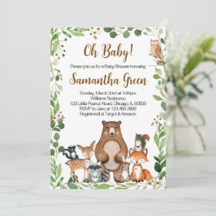 Waldeinladung zur Babyparty Einladung