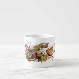 Waldelf im Nest: Antique Bird Sprite Fairy Espressotasse