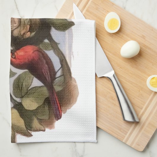 Waldelf im Nest: Antique Bird Sprite Fairy Geschirrtuch (Viertel Falte)