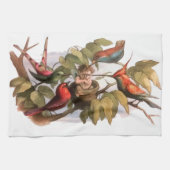 Waldelf im Nest: Antique Bird Sprite Fairy Geschirrtuch (Horizontal)