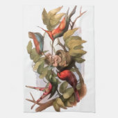 Waldelf im Nest: Antique Bird Sprite Fairy Geschirrtuch (Vertikal)