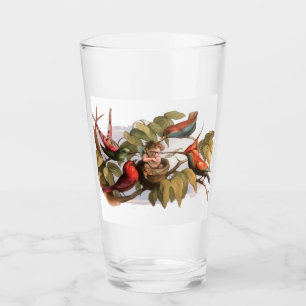 Waldelf im Nest: Antique Bird Sprite Fairy Glas