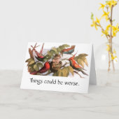 Waldelf im Nest: Antique Bird Sprite Fairy Karte (Gelbe Blume)