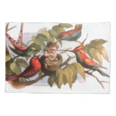 Waldelf im Nest: Antique Bird Sprite Fairy Kissenbezug (Rückseite)