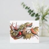 Waldelf im Nest: Antique Bird Sprite Fairy Postkarte (Stehend Vorderseite)