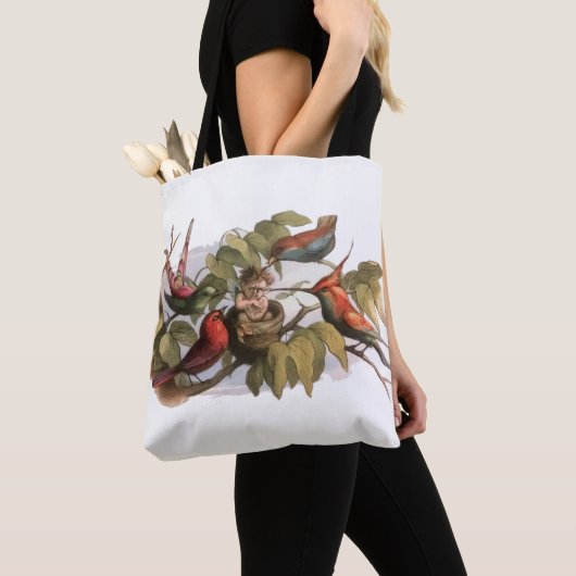 Waldelf im Nest: Antique Bird Sprite Fairy Tasche (Von Nahem)