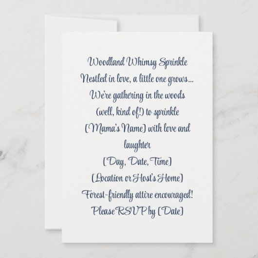 Waldelsprinkle | Waldfreunde Einladung (Rückseite)