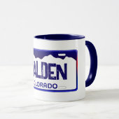 Walden Colorado Blauer Nummernschild Tasse (VorderseiteRechts)