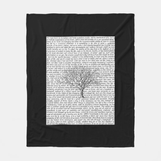 Walden Holz-literarische Text-Fleece-Decke Fleecedecke (Vorderseite)