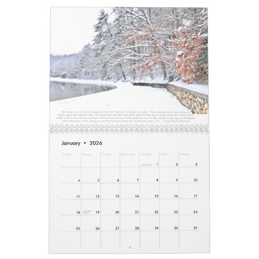 Walden Pond & Beyond : Kalender (Jan 2026)