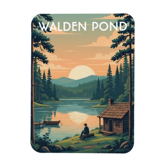 Walden Pond Massachusetts Reise Magnet (Vertikal)