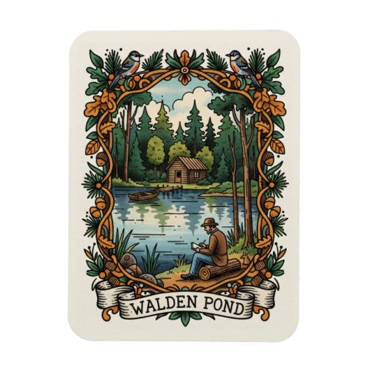 Walden Pond Massachusetts Reiseführer Magnet (Vertikal)