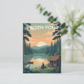 Walden Pond Massachusetts Travel Postkarte (Stehend Vorderseite)