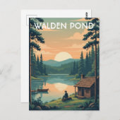 Walden Pond Massachusetts Travel Postkarte (Vorne/Hinten)